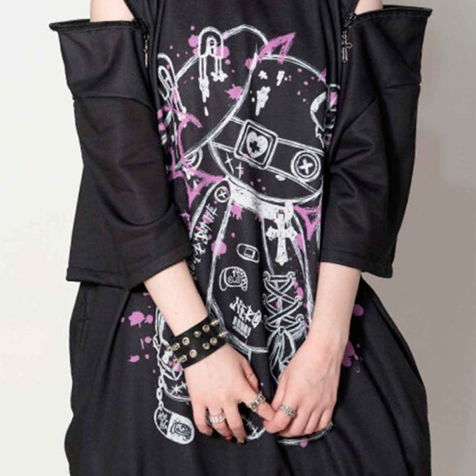 Sudadera Blood Nero Manga corta - ACDC RAG Harajuku