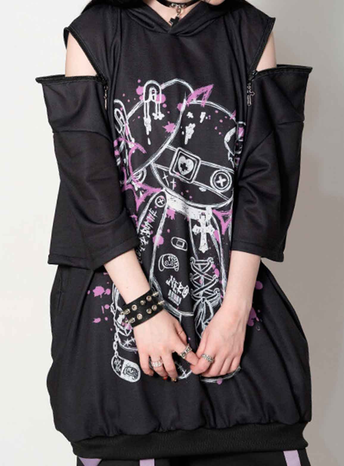 Sudadera Blood Nero Manga corta - ACDC RAG Harajuku - Imagen 3