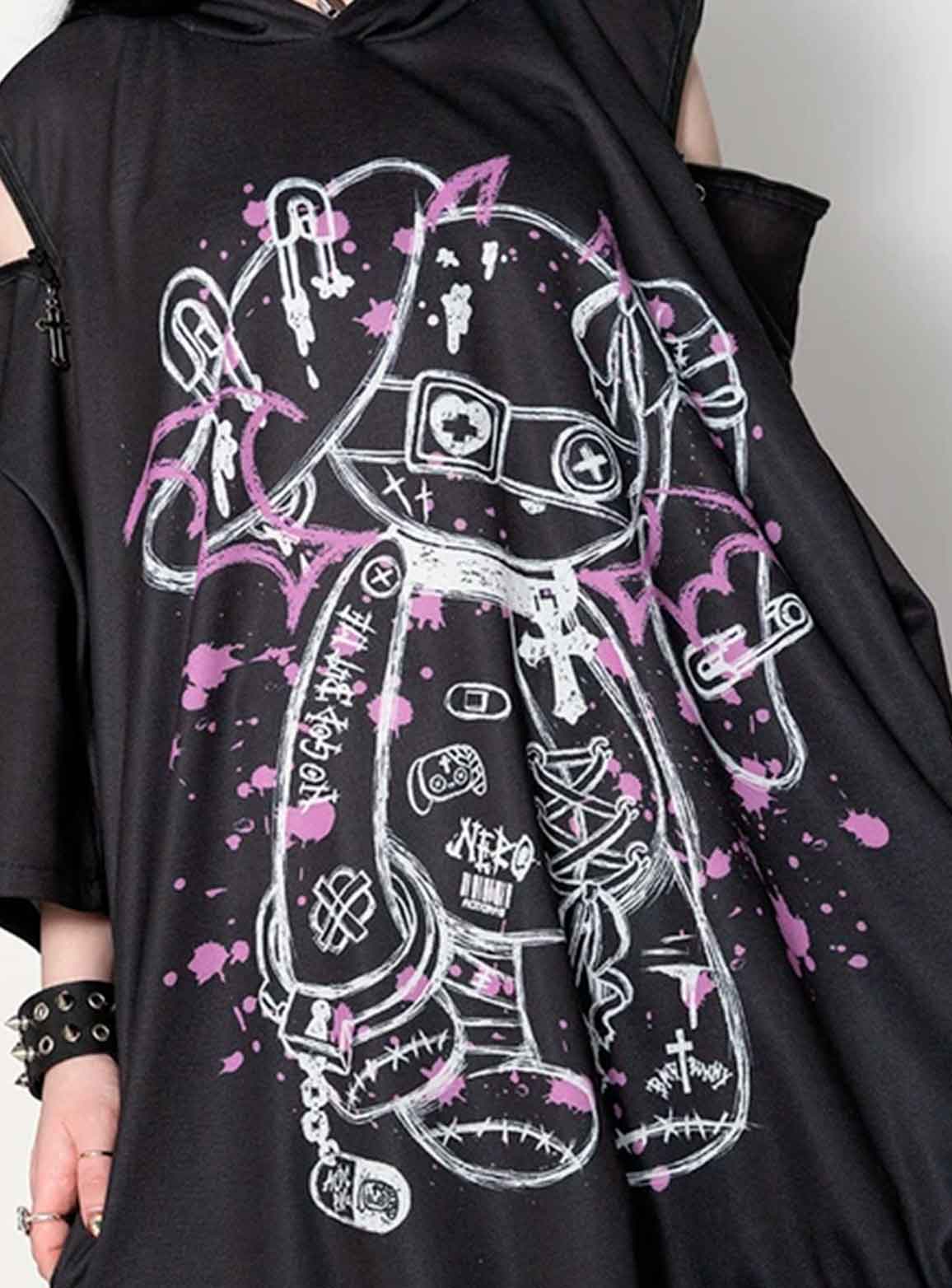 Sudadera Blood Nero Manga corta - ACDC RAG Harajuku - Imagen 4