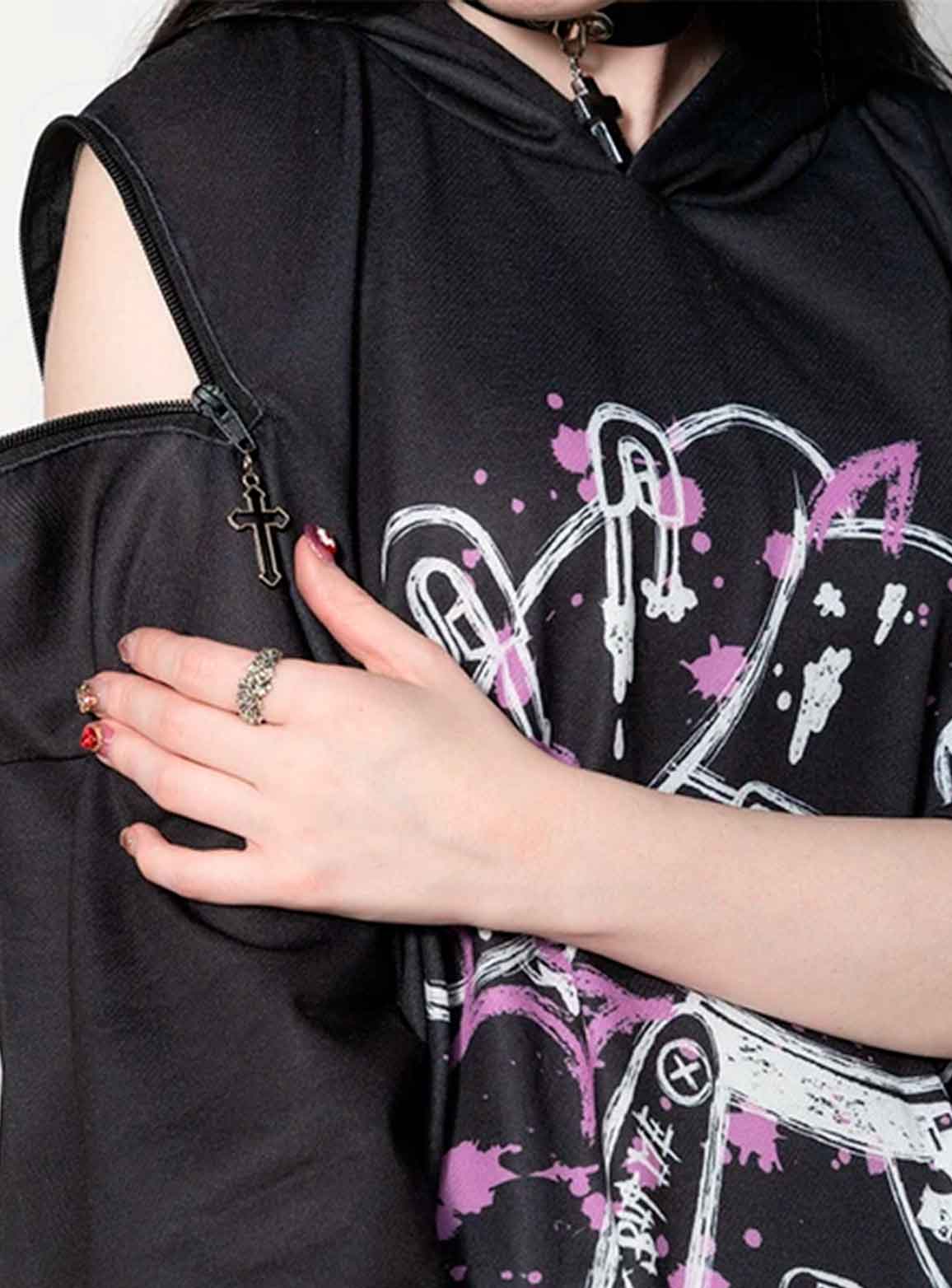 Sudadera Blood Nero Manga corta - ACDC RAG Harajuku - Imagen 5
