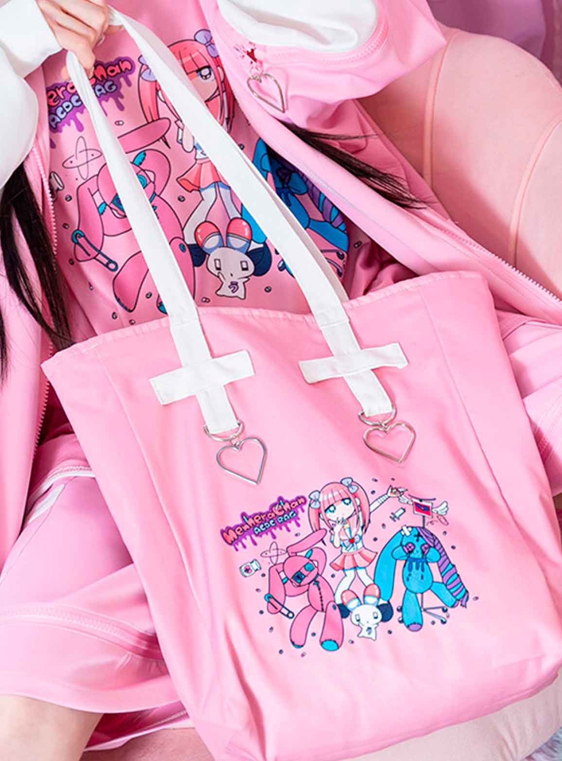 Menhera-chan y Mill Nero Tote Bag - ACDC RAG Harajuku - Imagen 3