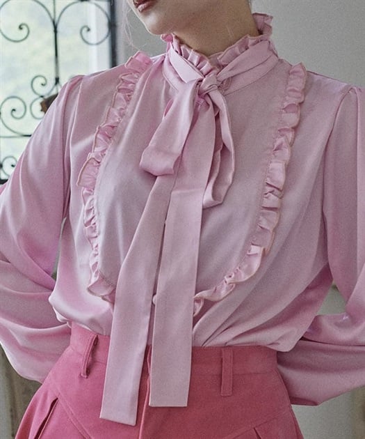 Blusa Satinada Kawaii con Volantes y Lazo Desmontable | Japanese Retro
