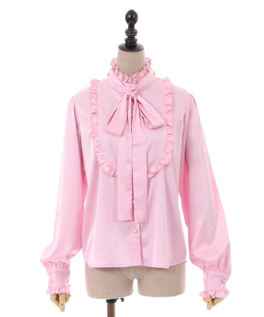 Blusa Satinada Kawaii con Volantes y Lazo Desmontable | Japanese Retro
