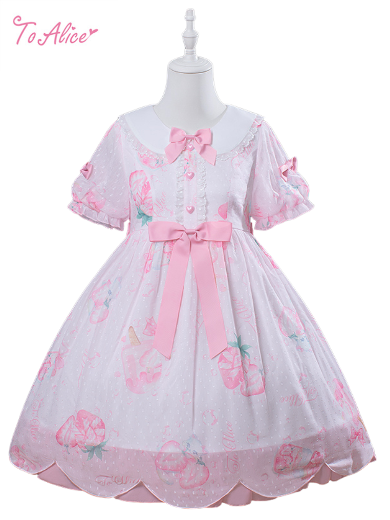 Strawberry Neko Dress ♡ To Alice (•˕ •マ.ᐟ