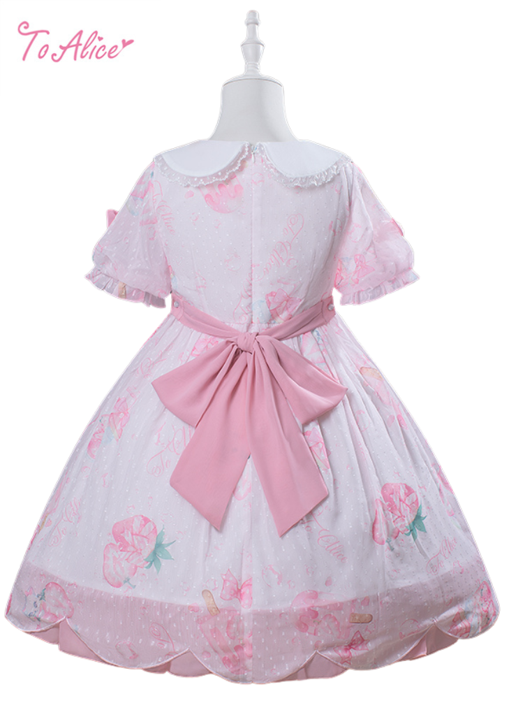Strawberry Neko Dress ♡ To Alice (•˕ •マ.ᐟ - Imagen 2
