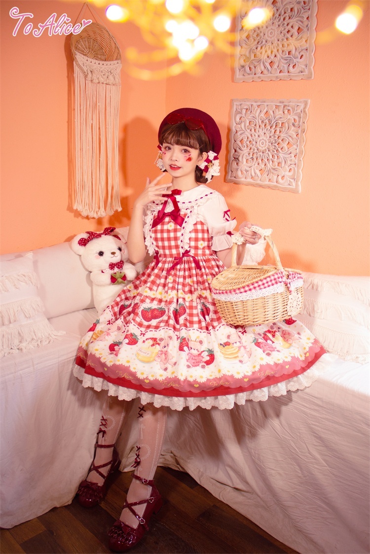 Vestido Ichigo Momomiya ♡ Strawberry Picnic JSK ♡ To Alice - Imagen 4