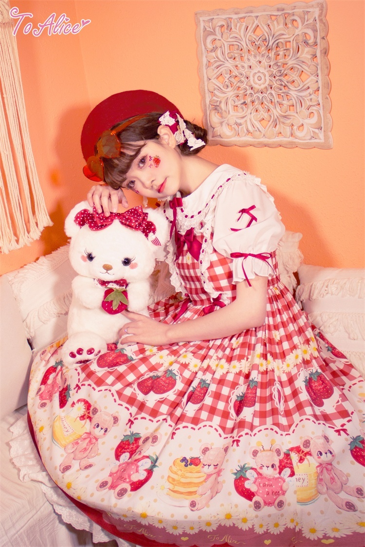 Vestido Ichigo Momomiya ♡ Strawberry Picnic JSK ♡ To Alice - Imagen 3