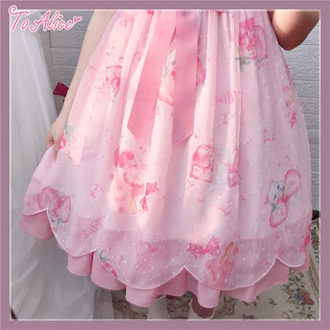 Strawberry Neko Dress ♡ To Alice (•˕ •マ.ᐟ