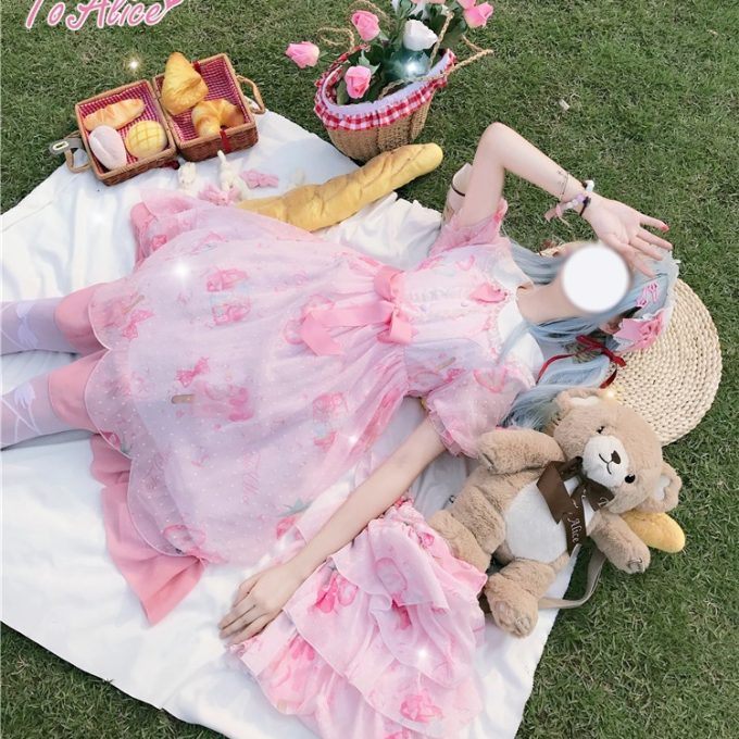Strawberry Neko Dress ♡ To Alice (•˕ •マ.ᐟ