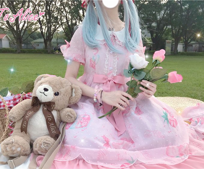 Strawberry Neko Dress ♡ To Alice (•˕ •マ.ᐟ