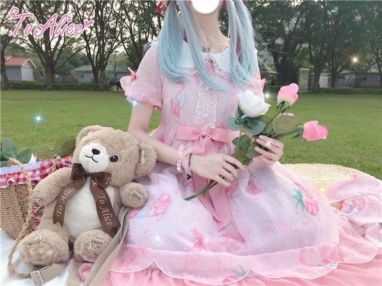 Strawberry Neko Dress ♡ To Alice (•˕ •マ.ᐟ - Imagen 6